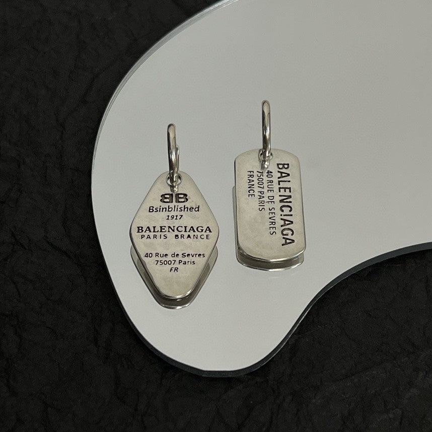 18K Balenciaga Plate Earrings